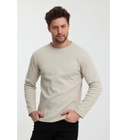 ALEXANDERGARDI BİSİKLET YAKA KAŞKORSE SWEATSHIRT(E23-73204) (Bej)