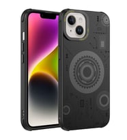 Apple iPhone 14 Plus Kılıf Zore Wireless Şarj Özellikli Desenli Hot Kılıf (Siyah)