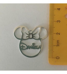 Mickey Mouse Tasarımlı İsimli Kişiye Özel 925K Gümüş Kolye (Gümüş)