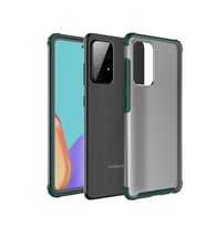 Ceponya Samsung Galaxy A52 Kılıf Kamera Çıkıntılı Airbag Tasarım Sert Silikon (Yeşil)
