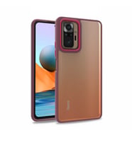 Xiaomi Redmi Note 10 Pro Kılıf Kamera Nikelaj Kenar Renkli Kapak (Kırmızı)