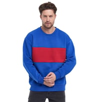 Adams Erkek 3 İplik Oversize Sweatshirt (Saks-Kırmızı)