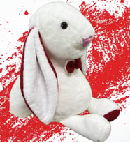 Uyku Arkadaşım Uzun Kulak Bunny Peluş Tavşan 65 cm (Kırmızı-Beyaz)