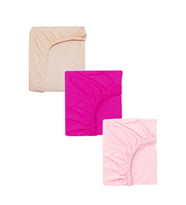 3 Adet Pamuklu ve Lastikli 60 x 120 x 15 cm Penye Bebek Çarşaf (Fuşya-Pembe)