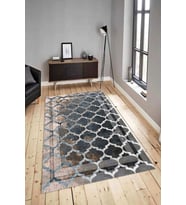 Dijital Baskılı Yıkanabilir Kaymaz Modern Renkli Salon Halısı Mutfak Halısı Yolluk ND-HY-1323 (Mavi)