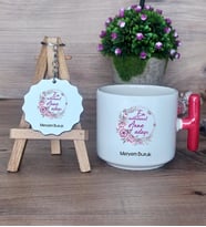 Anne Adayı Hediye Seti Kupa Bardak T Kulplu ve Anahtarlık Anneler Günü Anneye Doğum Günü Hediyesi (Model 1)