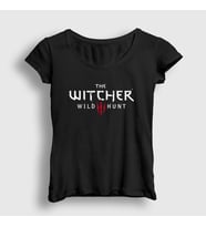 Presmono Kadın Sarı Wild Hunt Dizi Witcher T-Shirt 327807tt (Siyah)
