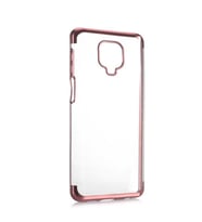 Xiaomi Redmi Note 9S Kılıf Zore Dört Köşeli Lazer Silikon Kılıf (Rose)