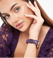 vagave Samsung Watch 4 Watch 5 Watch 6 - pro uyumlu Hakiki Doğal Deri 20mm Kadın Deri Kordon Akıllı ve Klasik Saat Kayışı 20mm Kordon Sevgililer Günü Hediyesi (Mor)