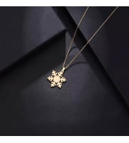 Kişiye Özel 925 Ayar Gümüş Kar Tanesi Kolye (Gold)
