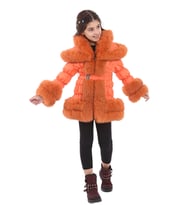 MODAQUEEN Çocuk Özel Tasarım Puf Mont 2378-C (Turuncu)