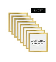 8 Adet  Aile Çerçeve Seti Tablo Seti Boş Çerçeve Masa üstü Çerçeve  Hediyelik Çerçeve (Gold)