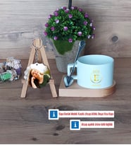 Baş Harf ve İsim Soyisim Kupa Bardak Beyaz ve Fotoğraflı Ahşap Anahtarlık Hediye (Model 8)