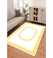 Dijital Kaymaz Taban Yıkanabilir Renkli Salon Halısı Mutfak Halısı Yolluk ND-SD-750 (Gold)