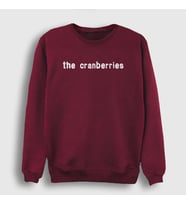 Presmono Unisex Beyaz Logo The Cranberries Sweatshirt 174282tt (Bordo)
