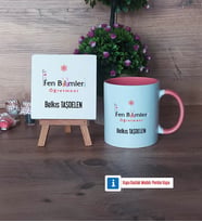 Fen Bilimleri Öğretmeni Dekoratif Taş, Kupa Bardak Kırmızı Hediye (Model 5)