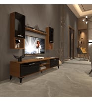 Decoraktiv Eko 5DA Mdf Dvd Silver Tv Ünitesi Tv Sehpası - Parlak Beyaz (Siyah - Ceviz)
