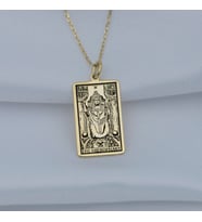 Kişiye Özel 925 Ayar Gümüş The Hıerophant Tarot Kolye (Gold)
