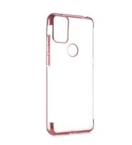 Alcatel 3X 2020 Kılıf Zore Dört Köşeli Lazer Silikon Kılıf (Rose)