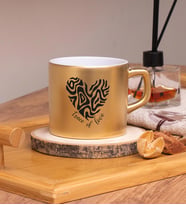 Trace Of Love  Tasarımlı Renkli Nescafe Fincanları 220 ML (Gold)