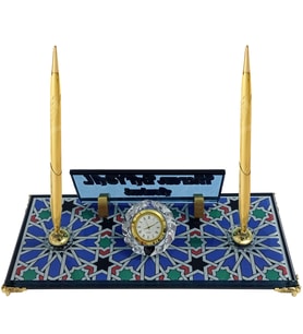 Sentez Selçuklu Motif Kristal Masa İsimliği (Altın)