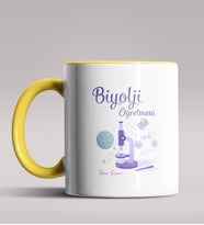 Kişiye Özel Biyoloji Öğretmeni Tasarımlı Siyah Renk Kupa Bardak 3 (Sarı)
