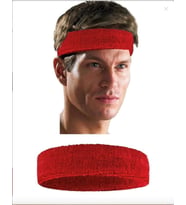 CKSpor Unisex Havlu Ter Bandı Kafa Bandı Tenis Saç Bandı Headband (Kırmızı)