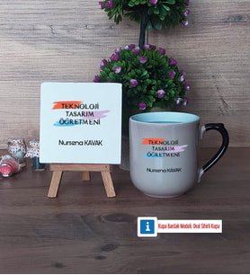 Teknoloji ve Tasarım Öğretmeni Dekoratif Taş, Kupa Bardak Kırmızı Hediye (Model 9)