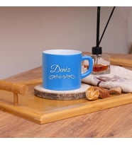 Kişiye Özel Tasarımlı Renkli Nescafe/Çay Fincanları 220 ML & Model No SC-1974 (Mavi)