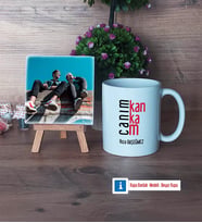 Arkadaşa Hediye Fotoğraflı Dekoratif Taş, Kupa Bardak Beyaz Hediye (Model 1)