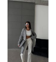 BADU KADIN GİYİM HIRKA CARDİGAN (Gri)