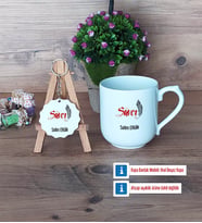 Savcı Kupa Bardak Kırmızı ve Ahşap Anahtarlık Hediye (Model 4)