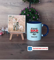 Babaya Hediye Fotoğraflı Dekoratif Taş, Kupa Bardak Beyaz Hediye Babaya Doğum Günü Hediyesi (Model 3)