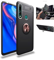 Huawei Y9 Prime 2019 Yüzüklü Standlı Manyetik Kamera Kor. Kılıf (Rose)