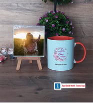 Hamile Anne Adayı Fotoğraflı Dekoratif Taş, Kupa Bardak Beyaz Hediye (Model 13)