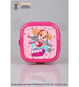 DEKOMUS LİSANSLI PAW PATROL ÇİFT KATLI BESLENME KABI / LUNCH BOX (Pembe)