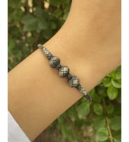Gümüş Kazaziye Üç Toplu Bileklik : Gümüş - 19 cm : Gümüş - 18 cm : Gümüş - 17 cm : Siyah - 21 cm : Siyah - 20 cm : Siyah - 18 cm (Siyah)