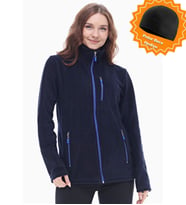 Ghassy Co. Kadın Tam Fermuarlı Polar Ceket 24 Renk (Lacivert-Mavi)