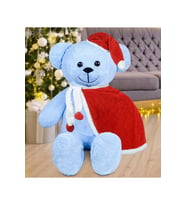 100 Cm Pelerinli Noel Baba Ayıcık Yeni Yıl , Yılbaşı Hediyesi (Mavi)
