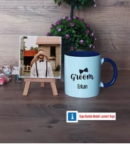 Groom Fotoğraflı Dekoratif Taş, Kupa Bardak Beyaz Hediye (Model 3)