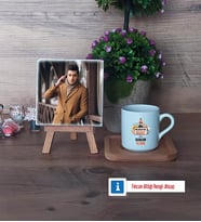 Bilgisayar Mühendisi Fotoğraflı Dekoratif Taş, Ahşap Altlıklı Türk Kahvesi Fincanı Hediye (Model 1)