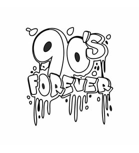 90's Forever Araba Sticker siyah 16x19 CM (Siyah)