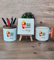 Mühendis Hanım Diyeceksiniz Hediye Sepeti Kupa Bardak T Kulplu, Kalemlik ve Dekoratif Taş Kadın Mühendise Mühendisler Günü Hediyesi (Model 7)