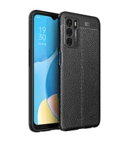 Oppo A16 Kılıf Zore Niss Deri Desenli Silikon Kılıf (Siyah)