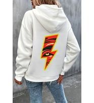 Unisex Yıldırım Baskılı Sweatshirt (A.Beyaz)