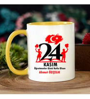 24 Kasım Öğretmenler Günü Hediyesi Kupa Bardak (Sarı)