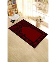 EVDEYA Dijital Baskılı Yıkanabilir Motifli 70x130 Namazlık Seccade, Seccade-1-gold, (Kırmızı)