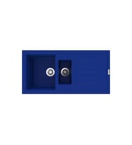 POLEX Cristalüx Granit Eviye P-01 1,5 Gözlü Tezgah Altı Ve Tezgah Üstü Mutfak Evyesi 99x49,5cm (Mavi)