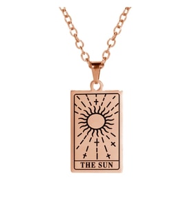 Kişiye Özel 925 Ayar Gümüş The Sun Tarot Kolye (Rose)