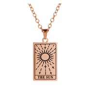 Kişiye Özel 925 Ayar Gümüş The Sun Tarot Kolye (Rose)